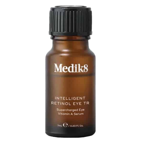 Medik8 Retinol Eye Serum in small amber bottle.