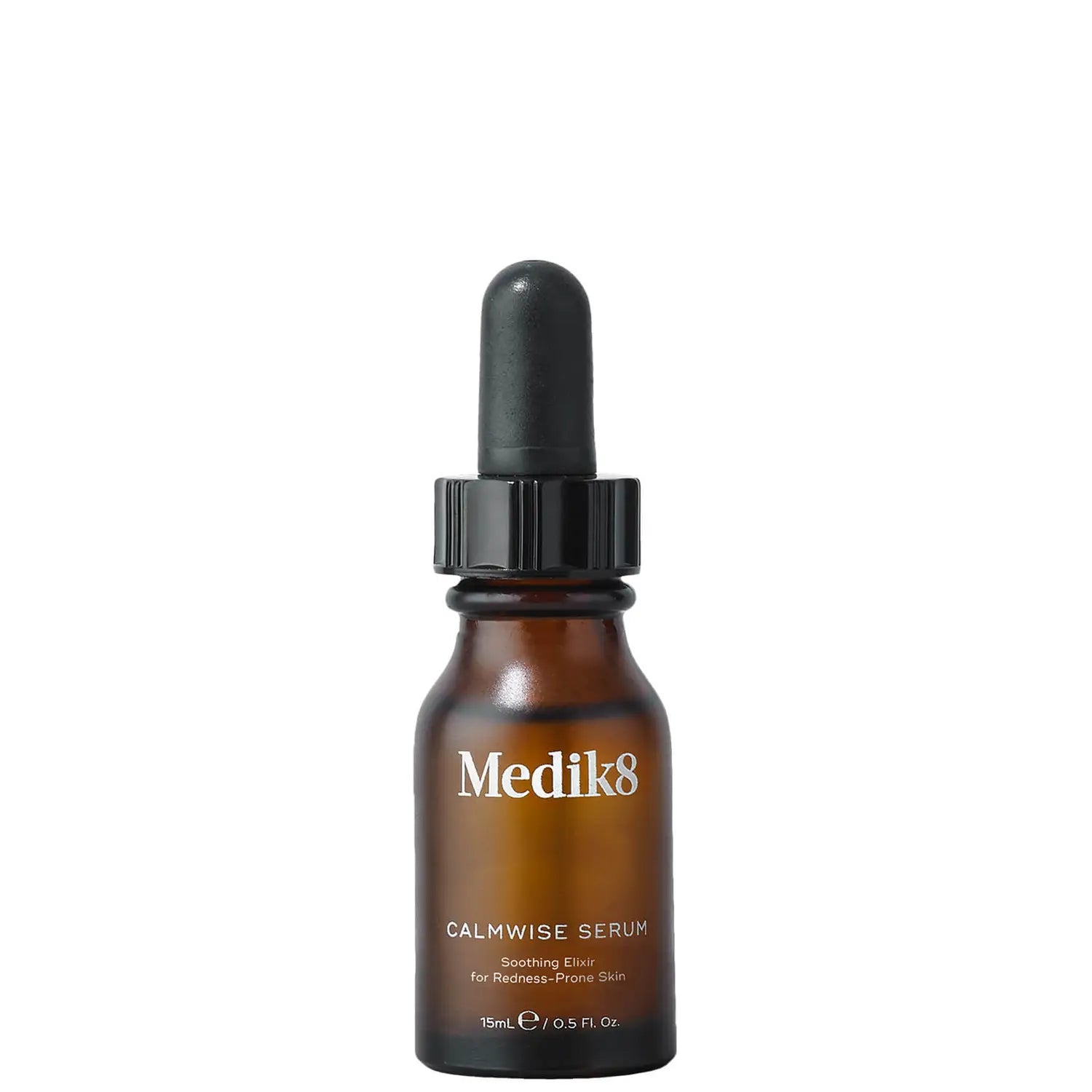 Medik8 Calmwise Serum in brown dropper bottle.