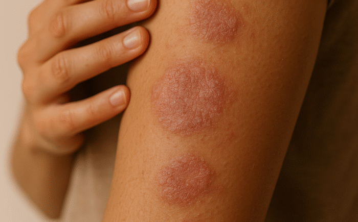 Eczema arm close up