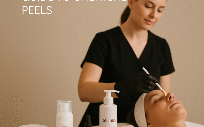 Skincare clinic chemical peel session