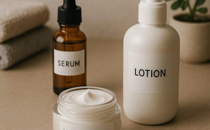 Minimalist skincare setup