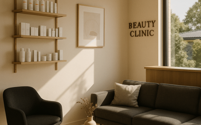 Cosy clinic reception at Ellenbrook