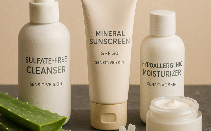 Sensitive skincare stone setup