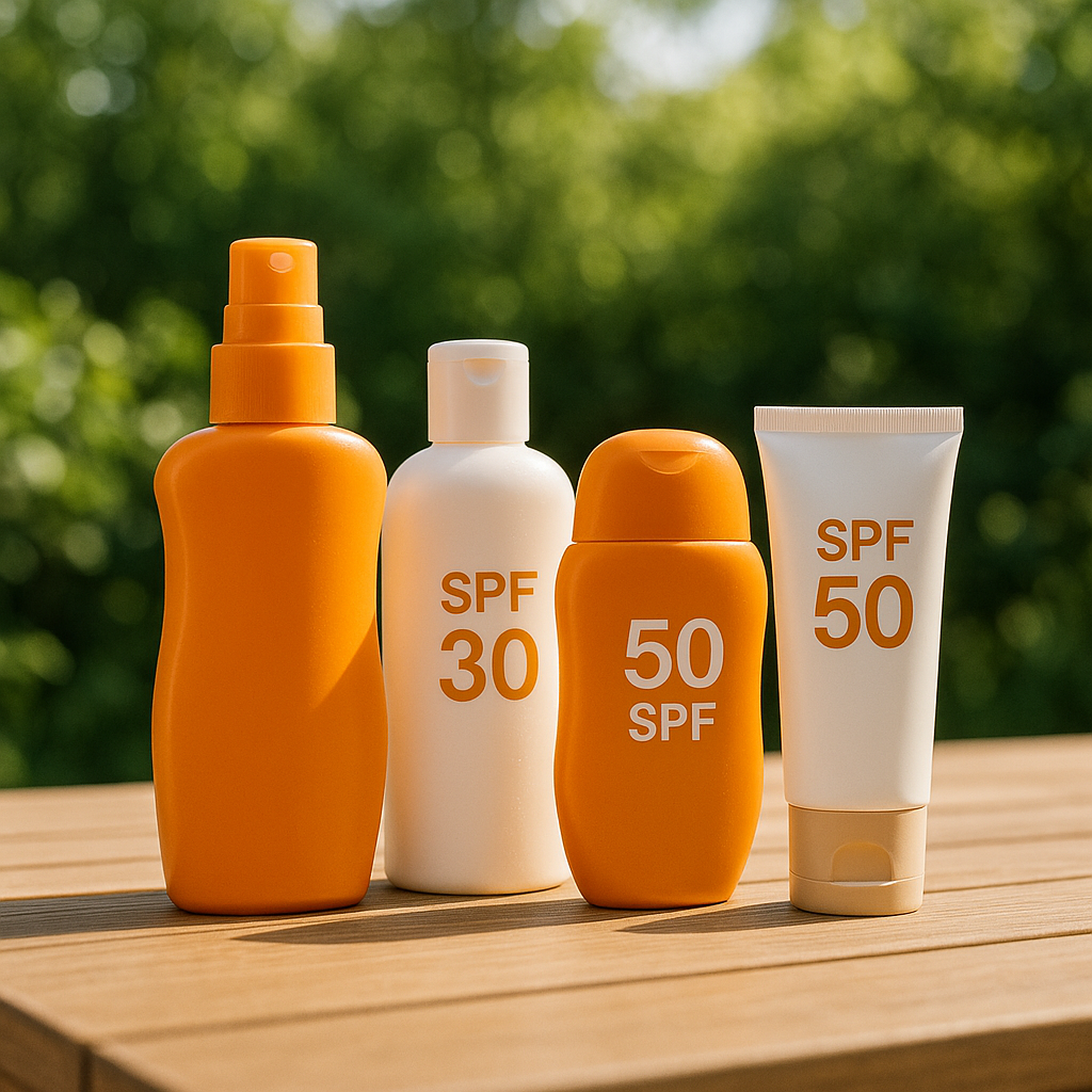 A diverse group of individuals of different skin tones reapplying sunscreen during a sunny cycling activity on scenic trails in Aveley, highlighting the importance of SPF reapplication in a high UV environment.