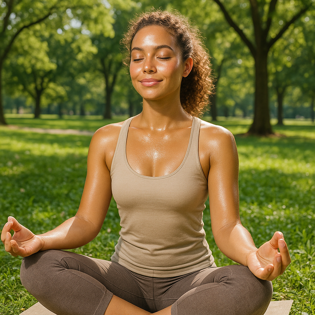 Serene female face with visible skin texture, focusing on face and upper shoulders against a blurred beige background, highlighting the contrast between hydrated and dry skin areas.