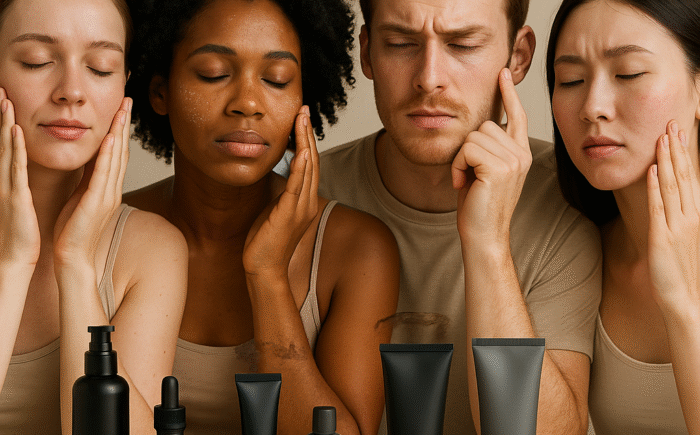 Skincare products for diverse skin types