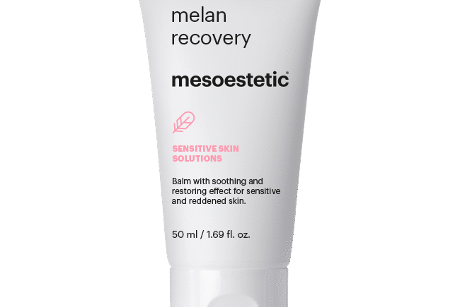 Mesoestetic Melan Recovery balm for sensitive, reddened skin.