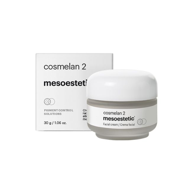 Cosmelan 2 Mesoestetic facial cream with packaging box.