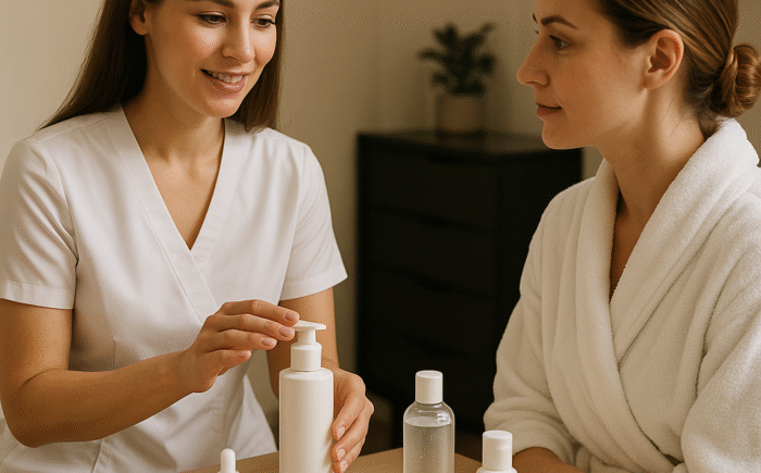 Skincare consultation clinic room