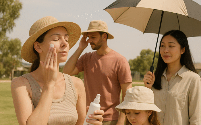 Sun protection at Brabham outdoor crowd event