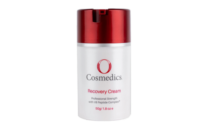 Cosmedics Recovery Cream with red cap, 50g packaging.