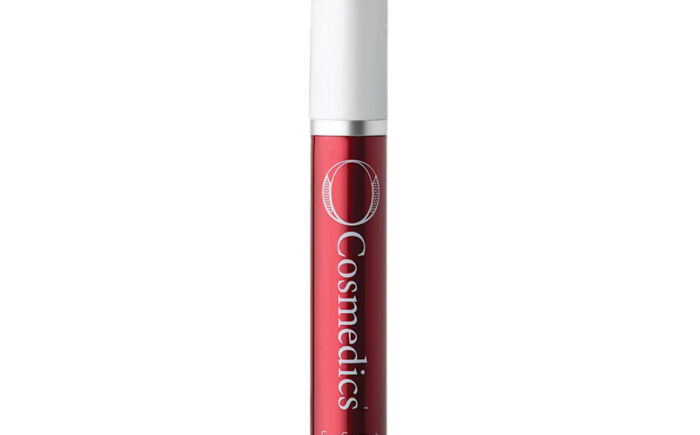 Red O Cosmedics Eye Correct serum bottle, white cap.