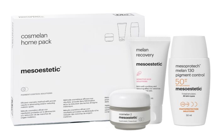 Cosmelan skin treatments displayed: pigment control pack essentials.