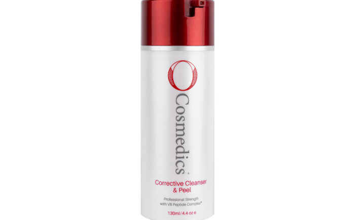 O Cosmedics Corrective Cleanser & Peel bottle.