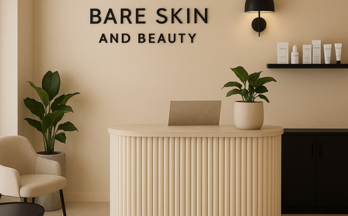 Serene skincare reception area