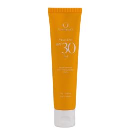 Bright orange sunscreen tube labeled SPF 30 Face.