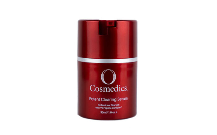Red Cosmedics Potent Clearing Serum bottle, 30ml size.