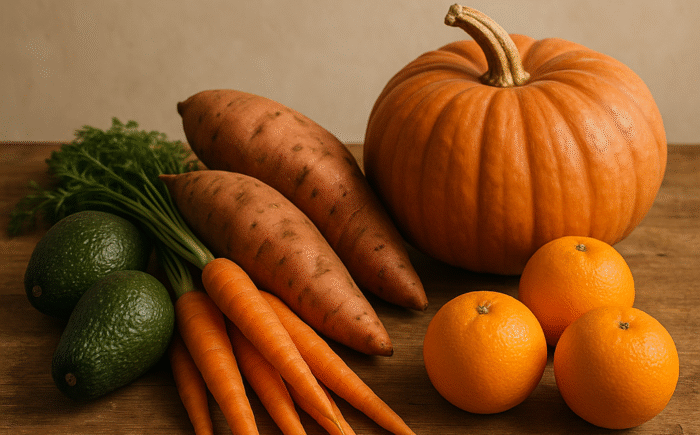 Local produce on table
